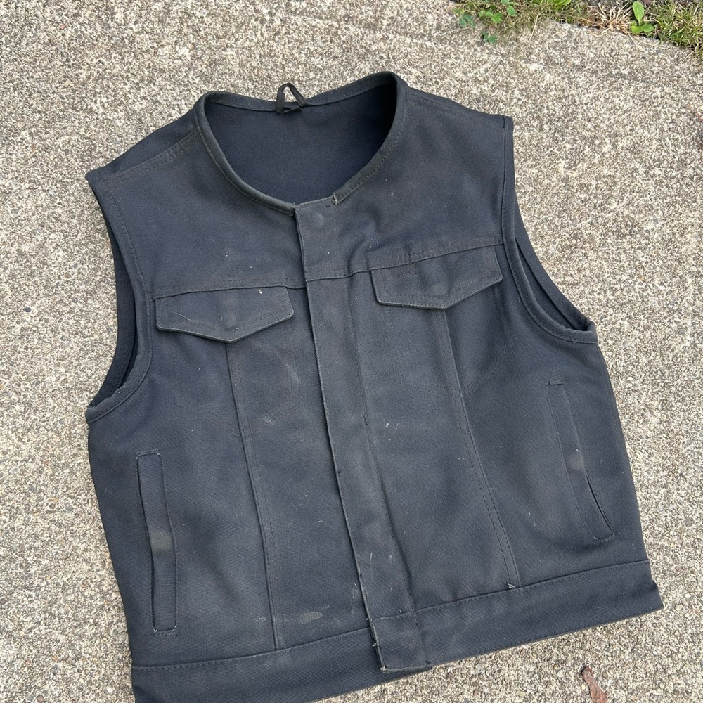 First mfg canvas riding vest Harley-Davidson Black Men's Vest